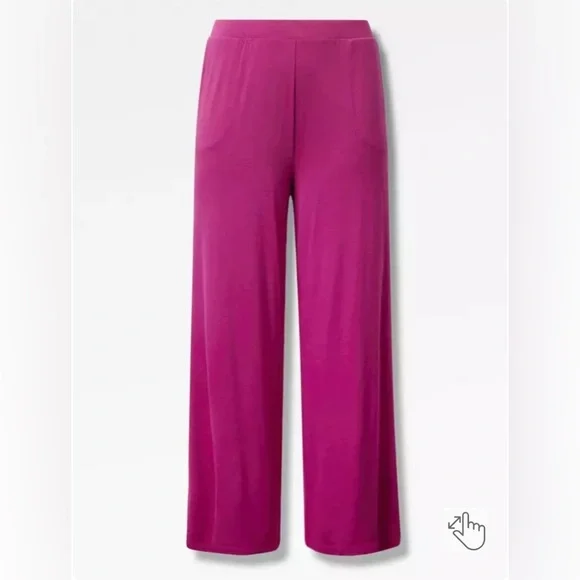 Torrid Super Soft Fuschia Full Length Wide Leg Sleep Pants Size 1X - Picture 5 of 9